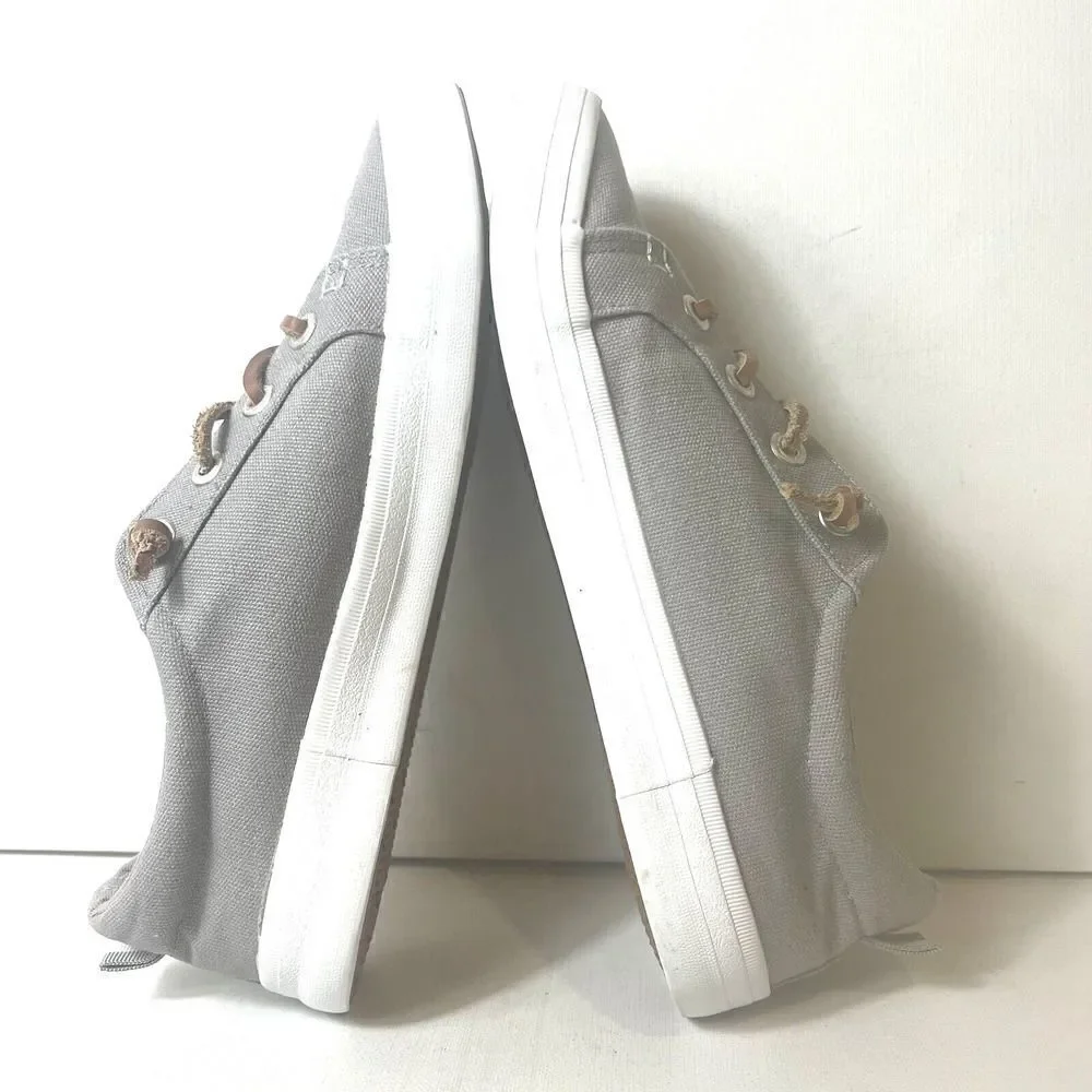 Tommy Bahama Womens Sz 10 Gray Canvas Slip On Low Top Casual Comfort Skate Shoes